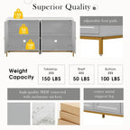 Modern Sideboard with Extra Large Storage Space with Metal Handles and Support Legs for Living Room and Dining Roo