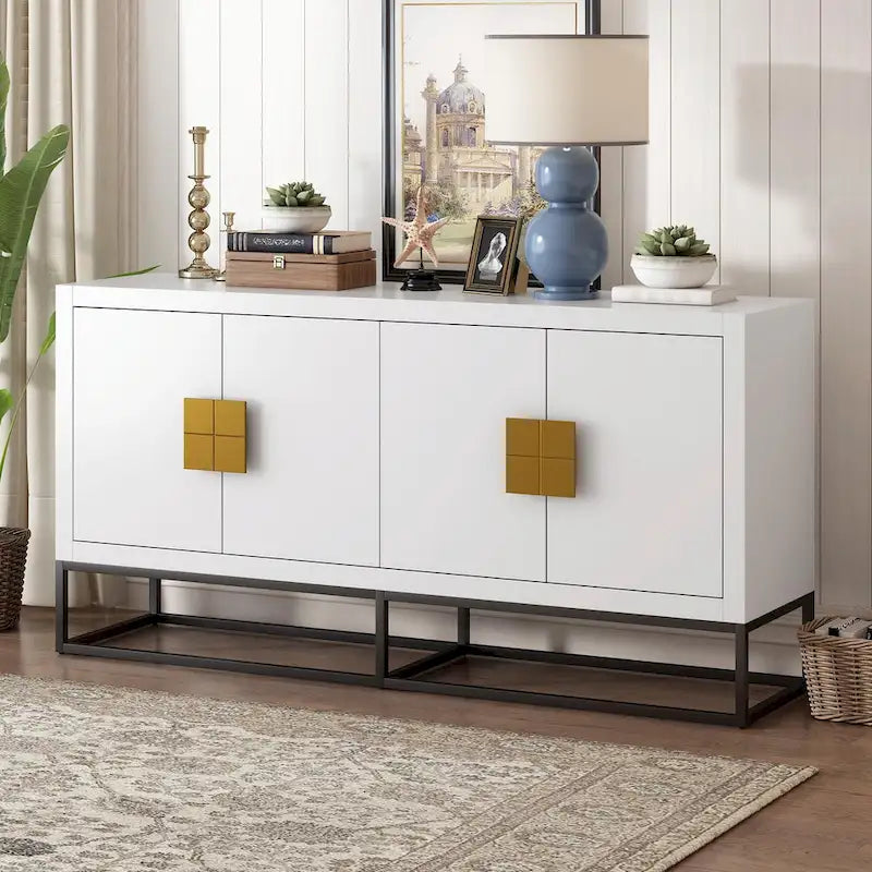 Luxurious Cabinet with Unique Support Legs and Adjustable Shelves