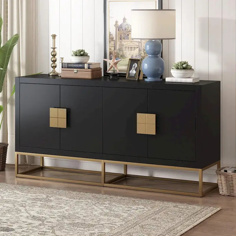 Luxurious Cabinet with Unique Support Legs and Adjustable Shelves