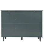 3-Door 3-Drawer Cabinet with Carved Panels, Metal Handles and Solid Wood Feet