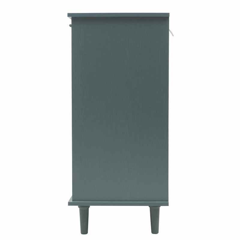 3-Door 3-Drawer Cabinet with Carved Panels, Metal Handles and Solid Wood Feet