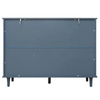 3-Door 3-Drawer Cabinet with Carved Panels, Metal Handles and Solid Wood Feet