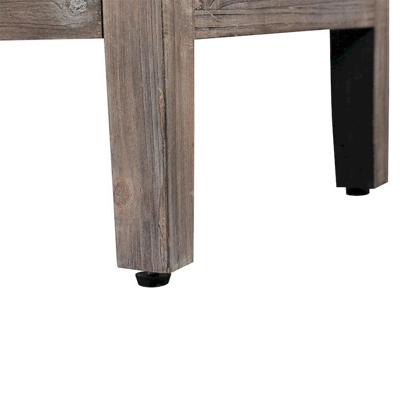 4-Door Cabinet with Carved Flower Handles and Adjustable Shelf – MDF with Pine Veneer, Antique Brown