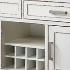 54-Inch Buffet Server with Wine Rack, 2 Drawers and Cabinet – Two-Tone White & Brown