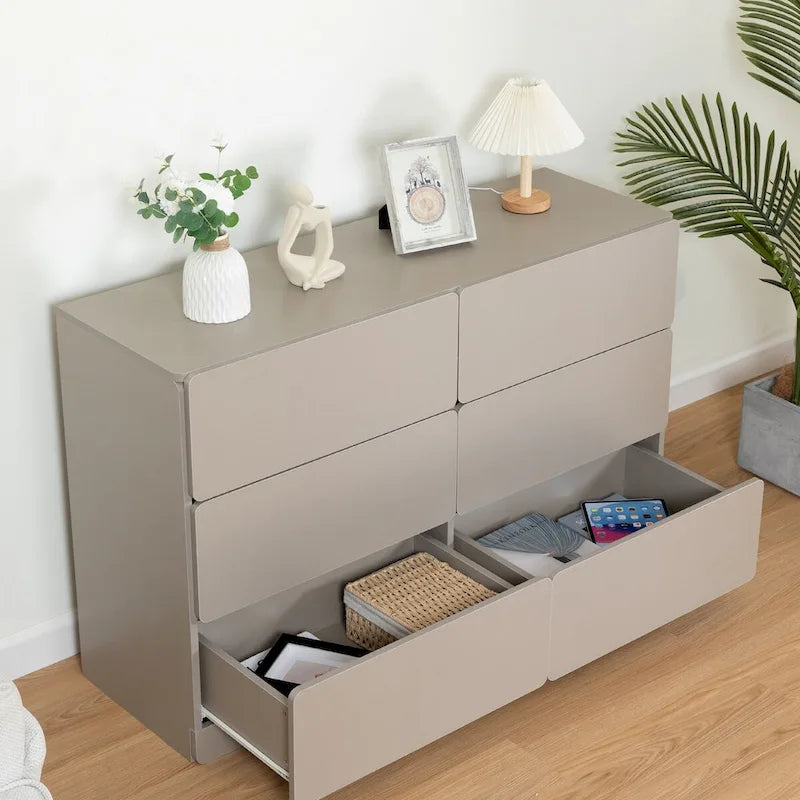 6-Drawer Dresser and Storage Cabinet – Gray