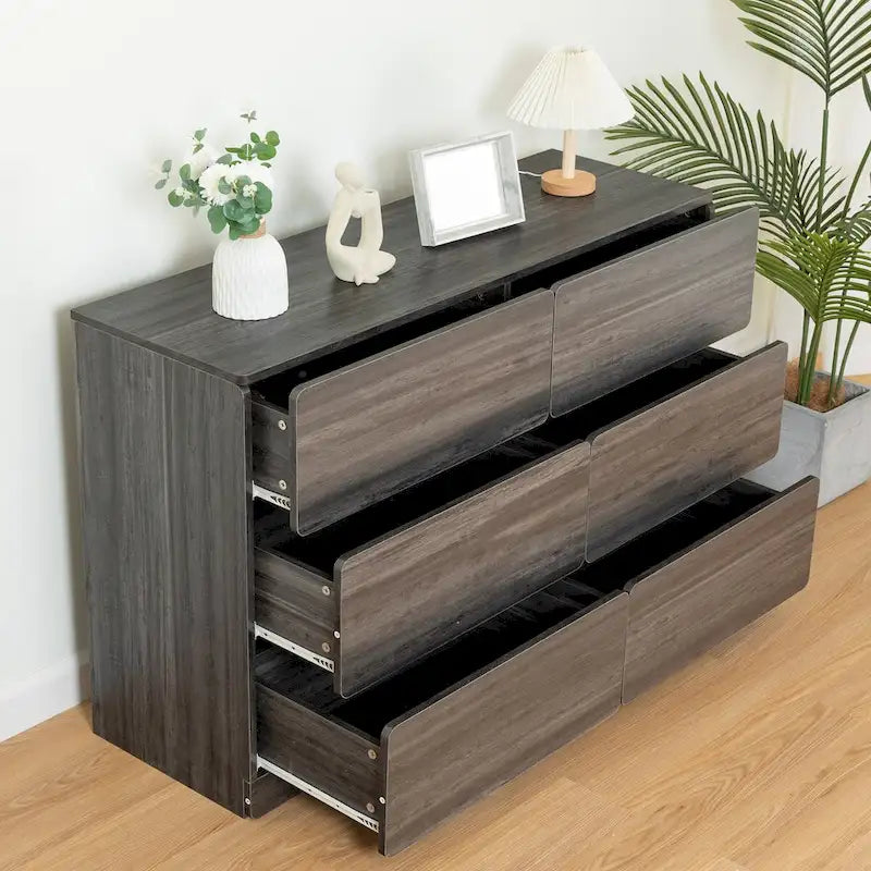 6-Drawer Dresser and Storage Cabinet – Gray