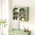 Modern Two-Door Wall Cabinet with Glass Doors and Three-Tier Storage – Woven Pattern, 27.56"W
