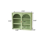 Modern Two-Door Wall Cabinet with Glass Doors and Three-Tier Storage – Woven Pattern, 27.56"W