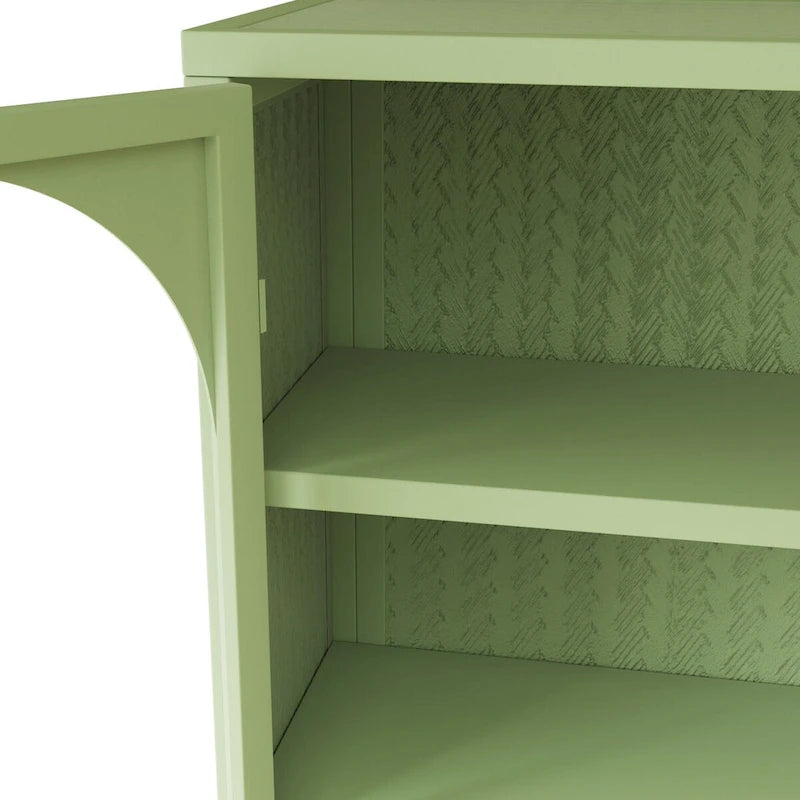 Modern Two-Door Wall Cabinet with Glass Doors and Three-Tier Storage – Woven Pattern, 27.56"W