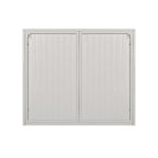 Modern Two-Door Wall Cabinet with Glass Doors and Three-Tier Storage – Woven Pattern, 27.56"W