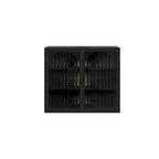Modern Two-Door Wall Cabinet with Glass Doors and Three-Tier Storage – Woven Pattern, 27.56"W