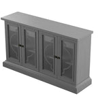 Sideboard with Frosted Glass Doors, 2 Interior Drawers and Adjustable Shelves – Antique Gray