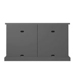 Sideboard with Frosted Glass Doors, 2 Interior Drawers and Adjustable Shelves – Antique Gray