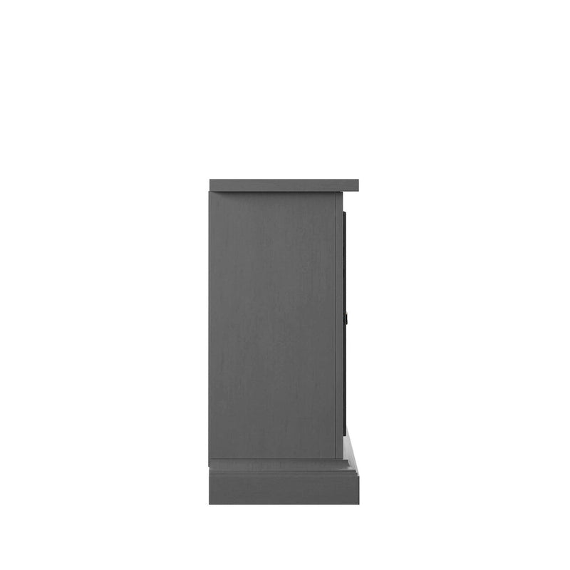 Sideboard with Frosted Glass Doors, 2 Interior Drawers and Adjustable Shelves – Antique Gray
