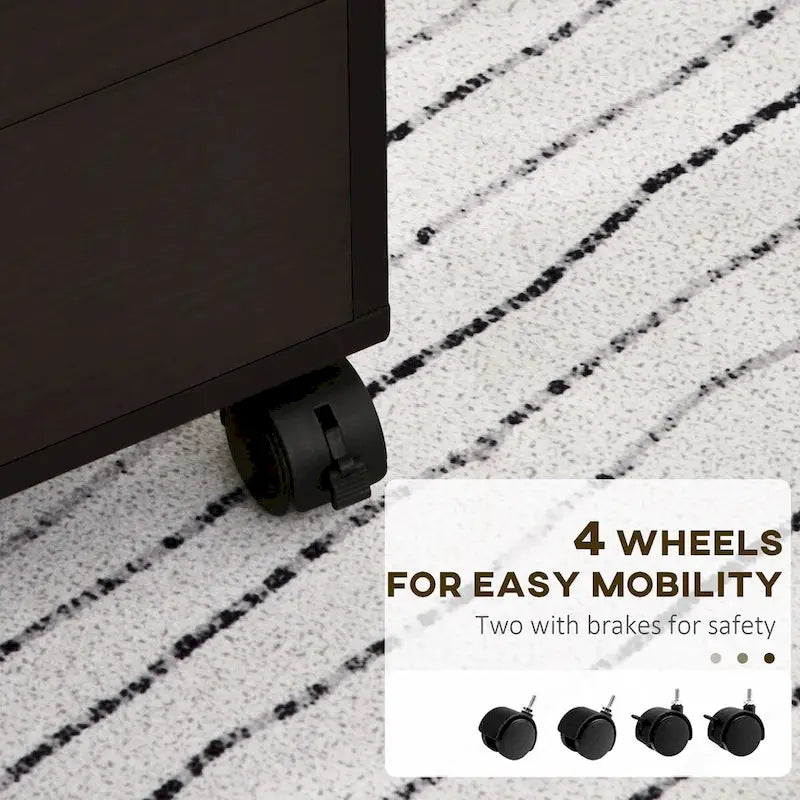 Nordic Minimalist Modern 5-Drawer File Cabinet Storage Organizer with Wheels