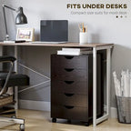 5 Drawer File Cabinet Storage Organizer Filing Cabinet with Wheels