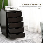 5 Drawer File Cabinet Storage Organizer Filing Cabinet with Wheels