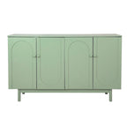 4-Door Storage Cabinet with Pine Legs and Intaglio Detail