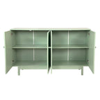 4-Door Storage Cabinet with Pine Legs and Intaglio Detail