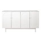 4-Door Storage Cabinet with Pine Legs and Intaglio Detail