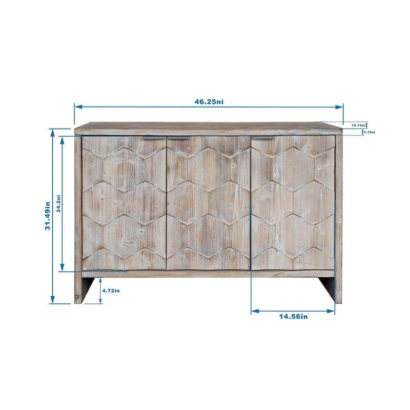 3-Door Wooden Cabinet Sideboard Buffet