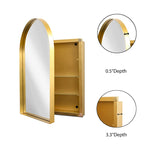 Metal Framed Bathroom Wall Cabinet with Mirror and Adjustable Shelves