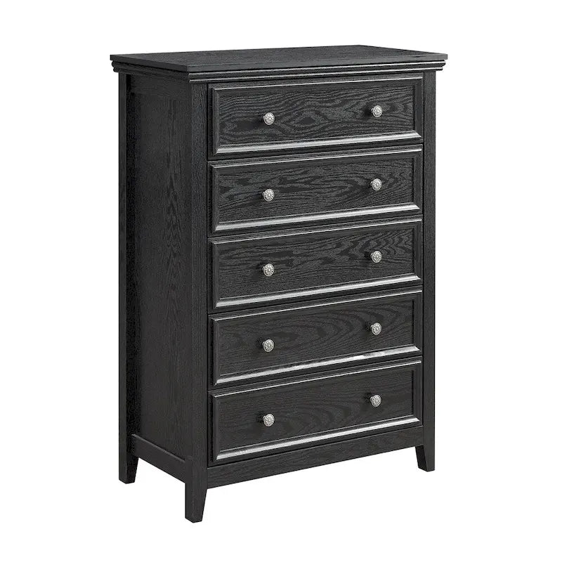 5-Drawer Dresser Cabinet with Metal Handles and Smooth Slide Rails – 31.5"W x 15.75"D x 44.3"H