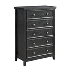 5-Drawer Dresser Cabinet with Metal Handles and Smooth Slide Rails – 31.5"W x 15.75"D x 44.3"H