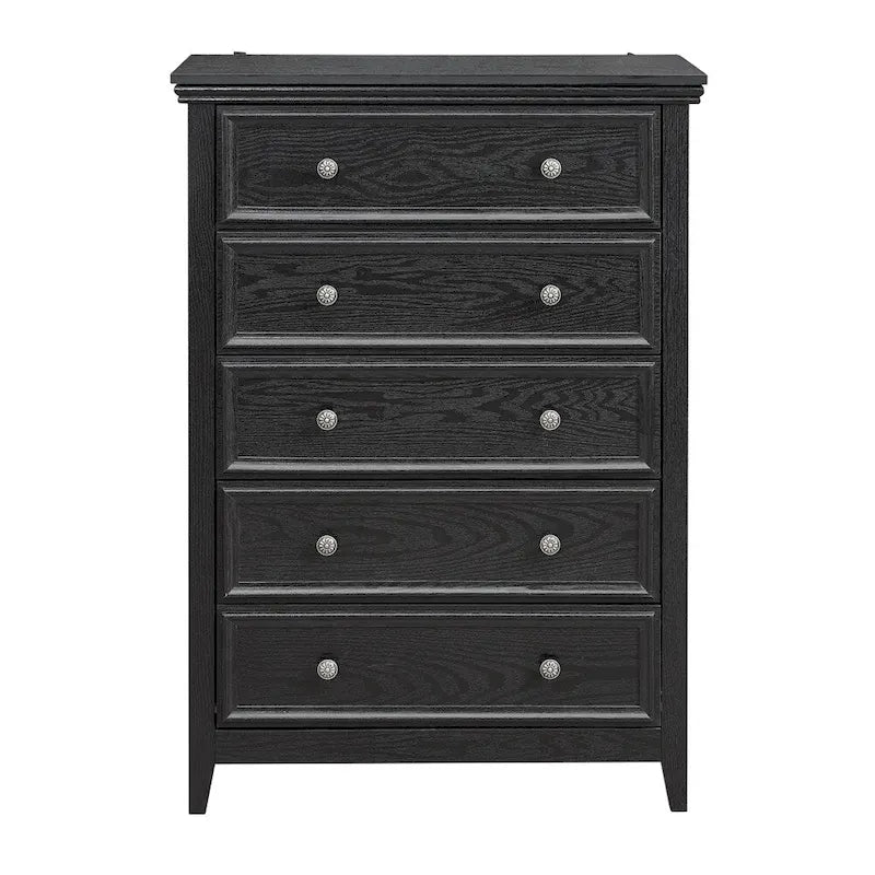 5-Drawer Dresser Cabinet with Metal Handles and Smooth Slide Rails – 31.5"W x 15.75"D x 44.3"H