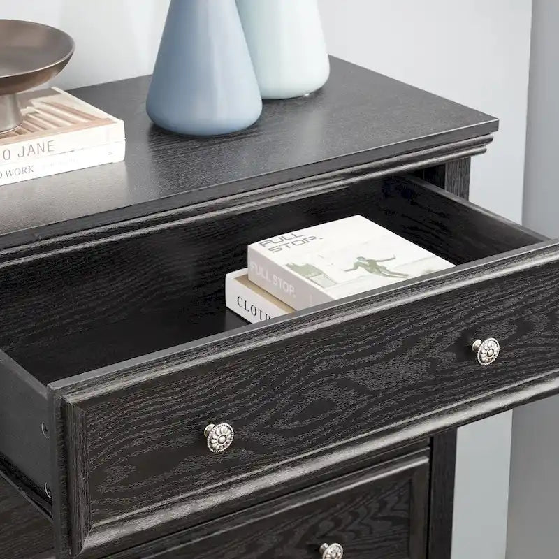 5-Drawer Dresser Cabinet with Metal Handles and Smooth Slide Rails – 31.5"W x 15.75"D x 44.3"H