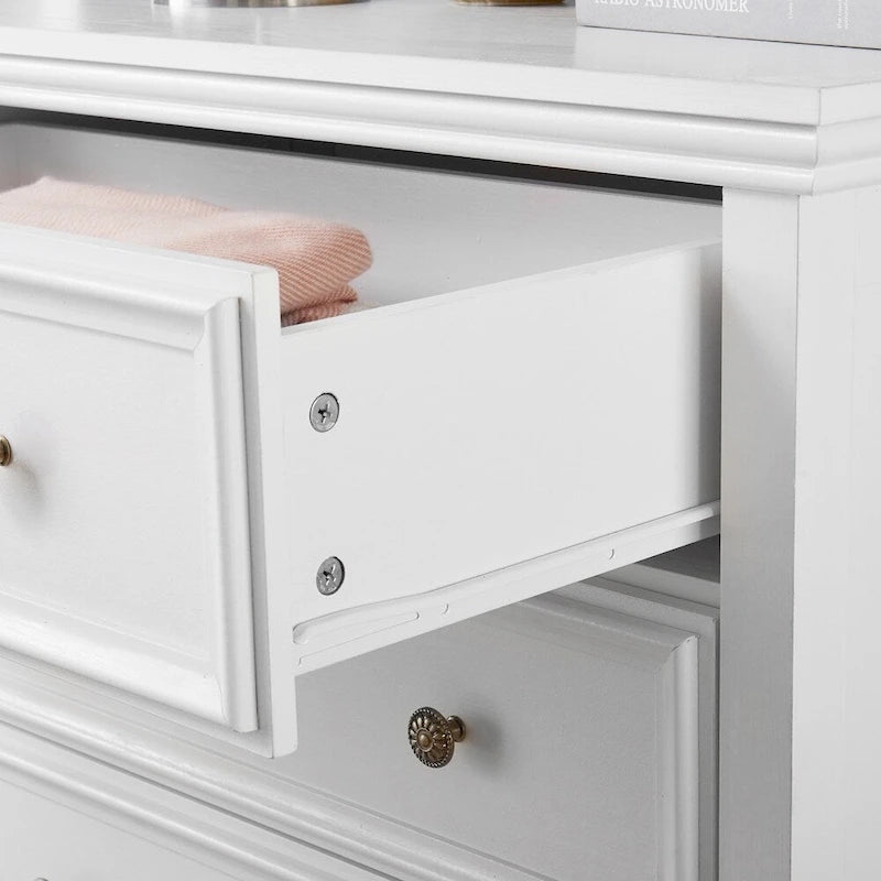5-Drawer Dresser Cabinet with Metal Handles and Smooth Slide Rails – 31.5"W x 15.75"D x 44.3"H