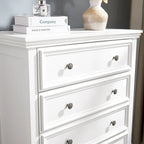 5-Drawer Dresser Cabinet with Metal Handles and Smooth Slide Rails – 31.5"W x 15.75"D x 44.3"H