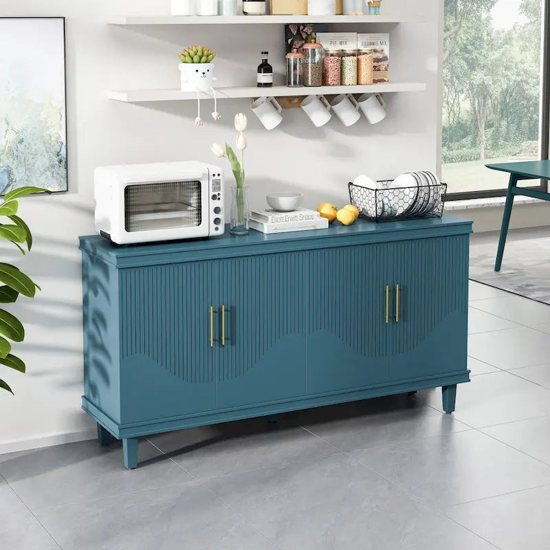 4-Door Cabinet with Adjustable Shelves – 59.84"L x 15.75"W x 32.28"H