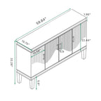 4-Door Cabinet with Adjustable Shelves – 59.84"L x 15.75"W x 32.28"H