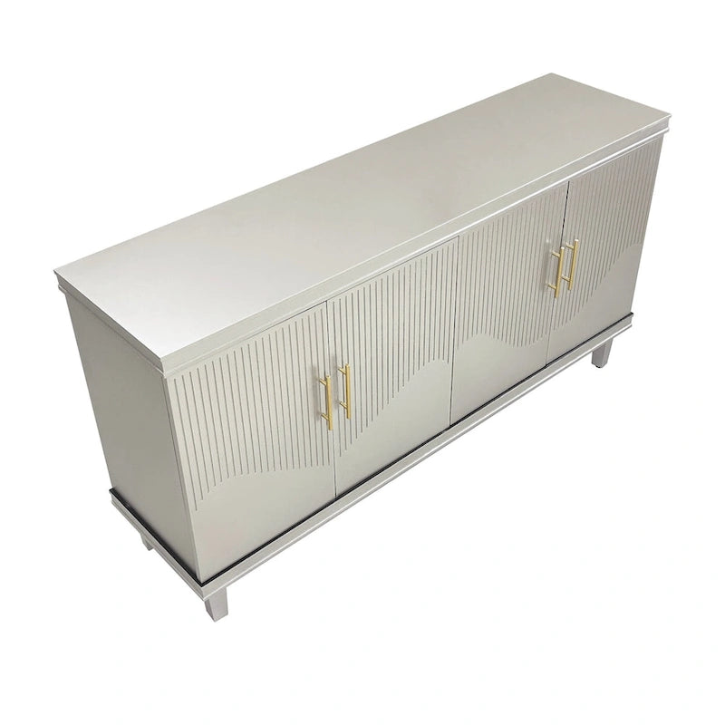 4-Door Cabinet with Adjustable Shelves – 59.84"L x 15.75"W x 32.28"H