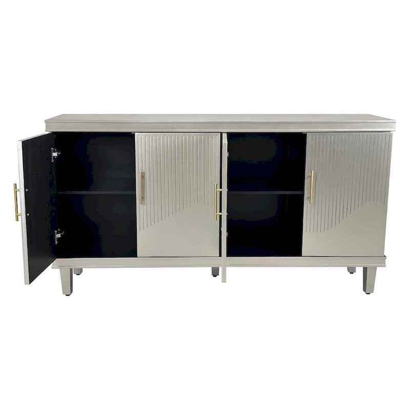 4-Door Cabinet with Adjustable Shelves – 59.84"L x 15.75"W x 32.28"H