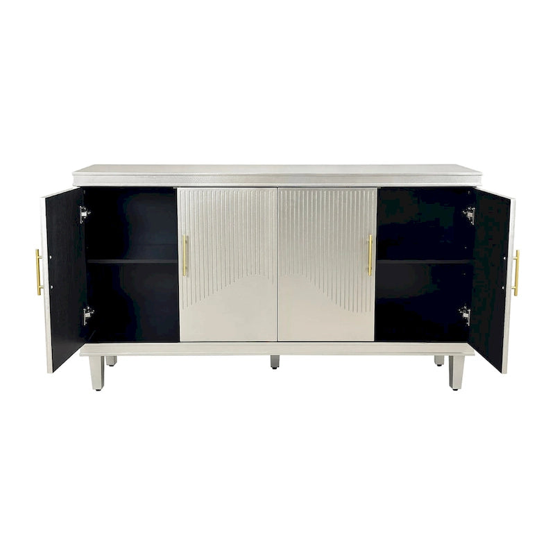 4-Door Cabinet with Adjustable Shelves – 59.84"L x 15.75"W x 32.28"H