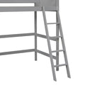 Solid Wood Twin Size Loft Bed with Safety Features