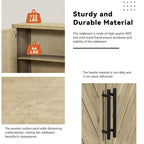 3-Door Sideboard with Adjustable Shelves and Black Handles