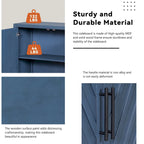 3-Door Sideboard with Adjustable Shelves and Black Handles