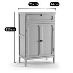 2-Door, 1-Drawer Storage Cabinet - 47.3H x 29.6W x 17.4D