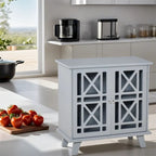 Anti-Toppling Wood Kitchen Storage Cabinet with Doors - N/A