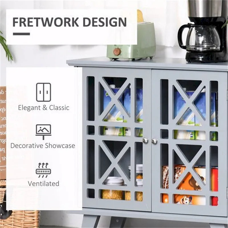 Anti-Toppling Wood Kitchen Storage Cabinet with Doors
