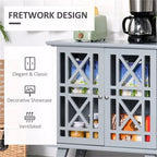 Anti-Toppling Wood Kitchen Storage Cabinet with Doors