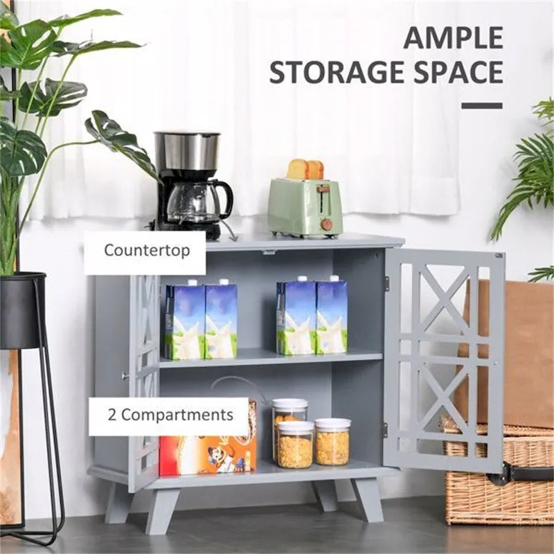 Anti-Toppling Wood Kitchen Storage Cabinet with Doors
