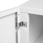 Metal Printer Stand with Storage Mobile Printer Tables for Small Spaces with Door Adjustable Shelf File Cabinet on Wheels