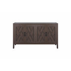 4-Door Fir Wood Sideboard with Adjustable Shelf - 59.84"L x 15.75"W x 32.43"H