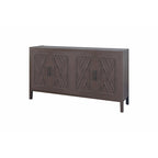 4-Door Fir Wood Sideboard with Adjustable Shelf - 59.84"L x 15.75"W x 32.43"H