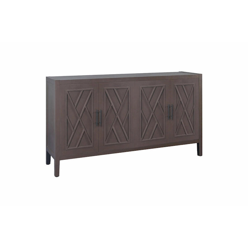 4-Door Fir Wood Sideboard with Adjustable Shelf - 59.84"L x 15.75"W x 32.43"H