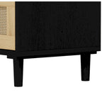 3-Drawer Rattan Storage Dresser with Real Wood Legs - 31.5"W x 15.7"D x 47.2"H